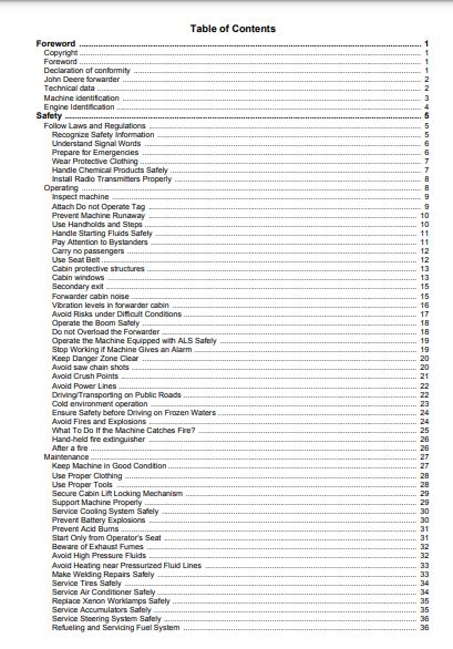 F682270 - JOHN DEERE 1110E IT4 T2,1210E IT4 T2,1510E IT4 T2 (E SERIES) Forestry Wheeled Harvesters  OPERATOR MANUAL