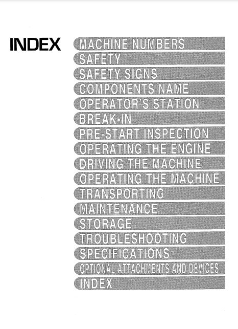 OPERATOR MANUAL - JOHN DEERE EX200-5 (EX-5 SERIES) Hitachi Excavator EM14MEN13