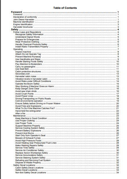 F074145 - JOHN DEERE 1270E T3,1470E T3, (E SERIES) Forestry Wheeled Harvesters OPERATOR MANUAL