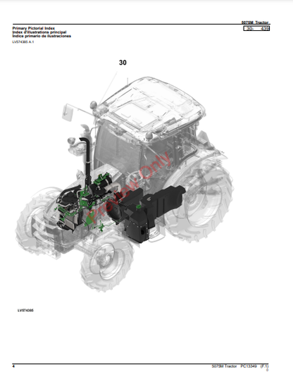 JOHN DEERE 5075M TRACTOR PC13349 - PARTS CATALOG MANUAL