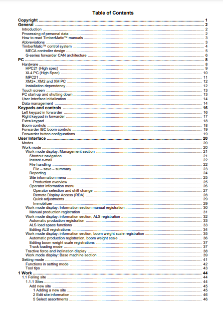 OPERATOR MANUAL - JOHN DEERE 1910G, TIMBERMATIC F-09, 910G,1010G,1110G FT4 FFC,1110G FT4 RL,1210G FT4 FFC,1210G FT4 RL,1510G FT4 FFC,1510G FT4 RL(G SERIES) FORESTRY MEASURING AND CONTROL SYSTEM F692334