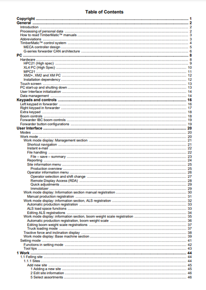 OPERATOR MANUAL - JOHN DEERE 1910G, TIMBERMATIC F-09, 910G,1010G,1110G FT4 FFC,1110G FT4 RL,1210G FT4 FFC,1210G FT4 RL,1510G FT4 FFC,1510G FT4 RL(G SERIES) FORESTRY MEASURING AND CONTROL SYSTEM F692334