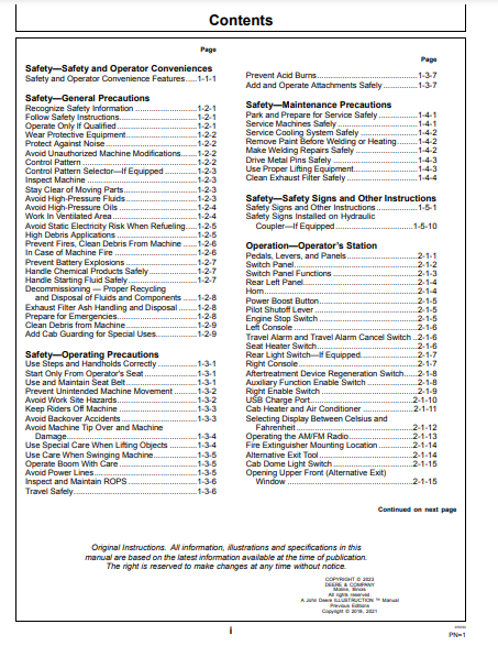 OPERATOR MANUAL - JOHN DEERE 345GLC CONSTRUCTION EXCAVATOR OMT410225X19