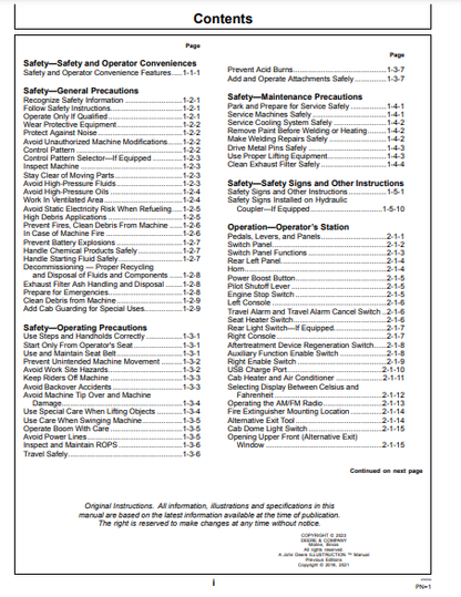 OPERATOR MANUAL - JOHN DEERE 345GLC CONSTRUCTION EXCAVATOR OMT410225X19