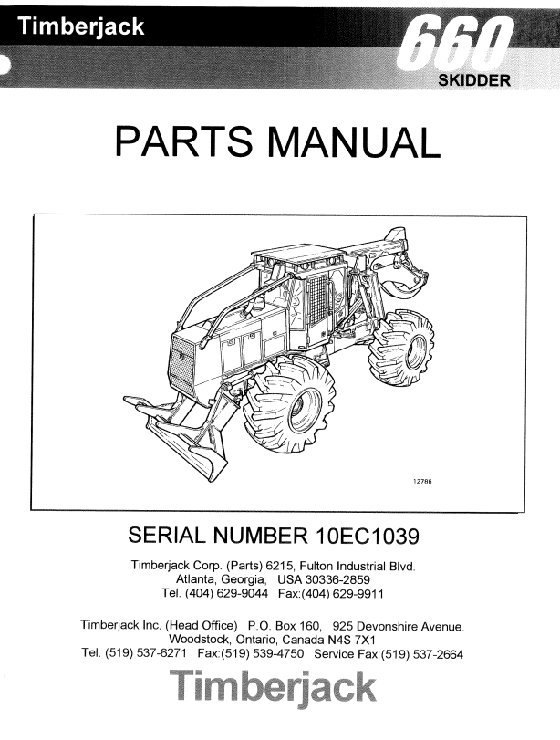 JOHN DEERE 660 Forestry Skidders OPERATOR MANUAL - 10EC1039