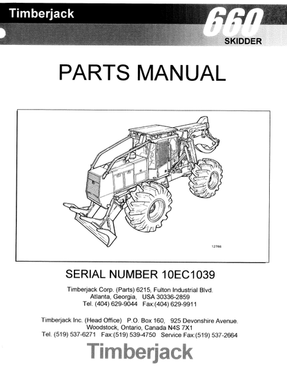 JOHN DEERE 660 Forestry Skidders OPERATOR MANUAL - 10EC1039