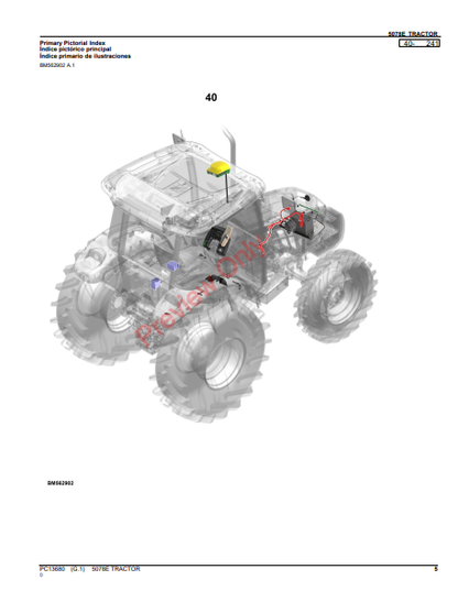 JOHN DEERE 5078E TRACTOR  PC13680 - PARTS CATALOG MANUAL