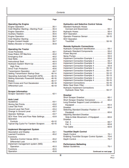 OMAR248017 - JOHN DEERE 9430,9530,9630 Construction Scrapers OPERATOR MANUAL