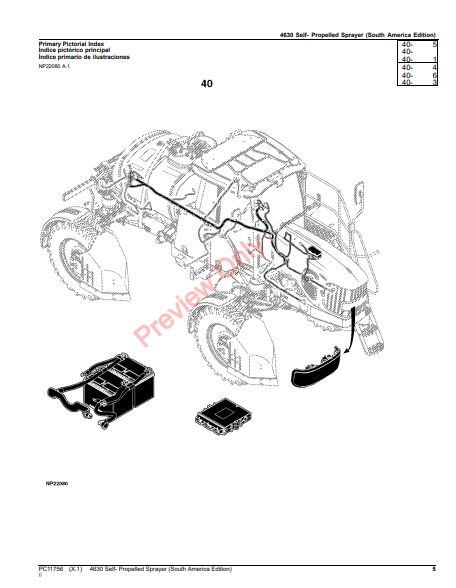 JOHN DEERE 4630 SELF-PROPELLED SPRAYER (SOUTH AMERICA EDITION) PC11756 - PARTS CATALOG MANUAL