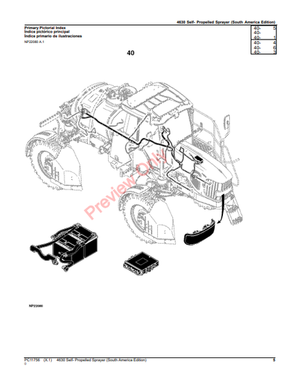 JOHN DEERE 4630 SELF-PROPELLED SPRAYER (SOUTH AMERICA EDITION) PC11756 - PARTS CATALOG MANUAL