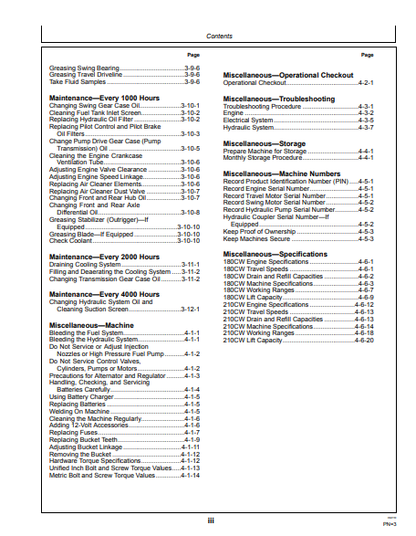 OMT213055 - JOHN DEERE 180CW,210CW (C SERIES) Construction Excavators OPERATOR MANUAL