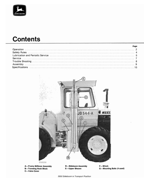 JOHN DEERE 9305 (SERIES) Construction Attachments OPERATOR MANUAL -  OMT41107_