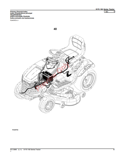 JOHN DEERE S170 100 SERIES TRACTOR PC13995 - PARTS CATALOG MANUAL