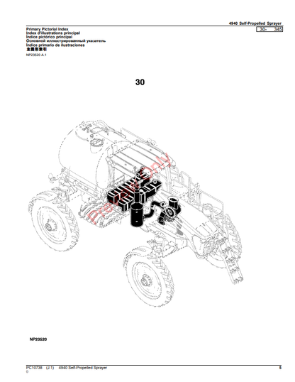 JOHN DEERE 4940 SELF-PROPELLED SPRAYER PC10738 - PARTS CATALOG MANUAL