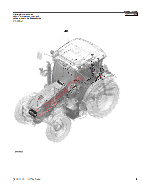 JOHN DEERE 5075M TRACTOR PC13349 - PARTS CATALOG MANUAL