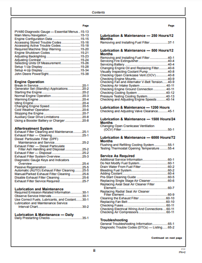 OPERATOR MANUAL - JOHN DEERE 2.9L,3029 Construction Engine OMRG39496