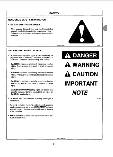 OPERATOR MANUAL - JOHN DEERE EX200-5 (EX-5 SERIES) Hitachi Excavator EM14MEN13