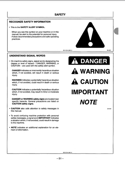 OPERATOR MANUAL - JOHN DEERE EX200-5 (EX-5 SERIES) Hitachi Excavator EM14MEN13