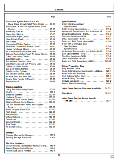 OMT184691 - JOHN DEERE 643H,843H (43 SERIES) Forestry Wheeled Feller Bunchers OPERATOR MANUAL