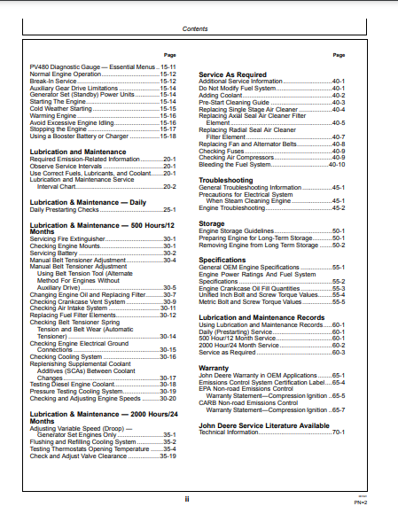 OPERATOR MANUAL - JOHN DEERE 4.5L,4045,4045HF280,4045TF280,4045TF290 (POWERTECH™ M) Construction Engine OMRG37708