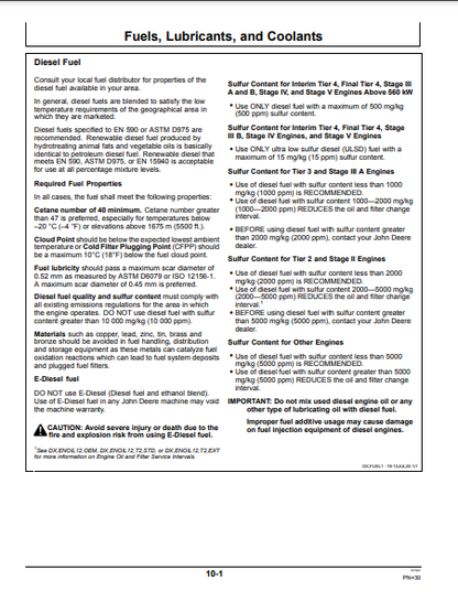 OPERATOR MANUAL - JOHN DEERE 2.9L,3029 Construction Engine OMRG39496