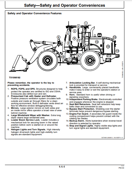 OPERATOR MANUAL - JOHN DEERE 724K Construction Loader OMT344180