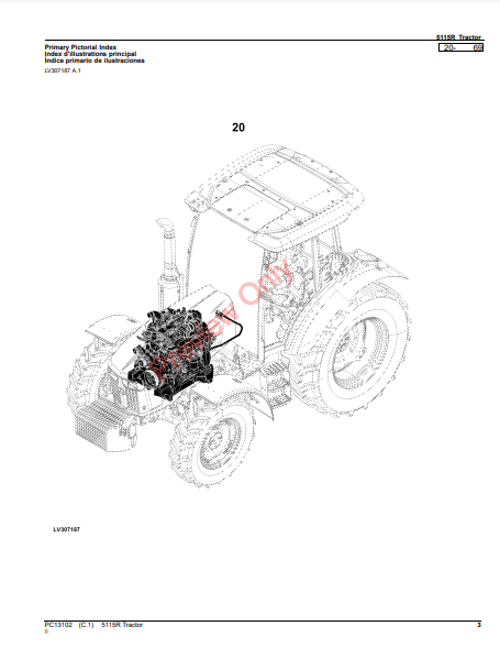 JOHN DEERE 5115R TRACTOR PC13102 - PARTS CATALOG MANUAL