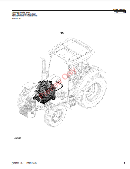 JOHN DEERE 5115R TRACTOR PC13102 - PARTS CATALOG MANUAL