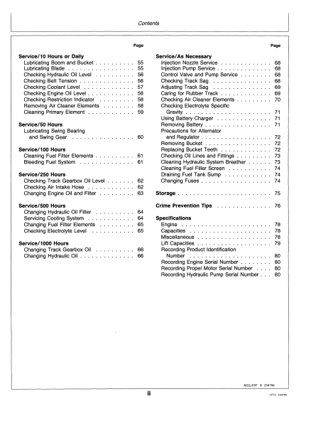 OPERATOR MANUAL - JOHN DEERE 15 (SERIES) Construction Excavators OMT83598