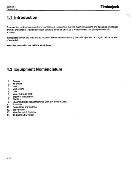 F281255 - JOHN DEERE 330,430 (SERIES) Forestry Knuckleboom Loader OPERATOR MANUAL