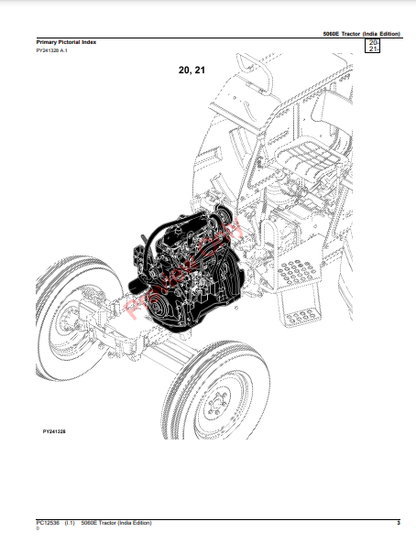 JOHN DEERE 5060E TRACTOR (INDIA EDITION) PC12536 - PARTS CATALOG MANUAL