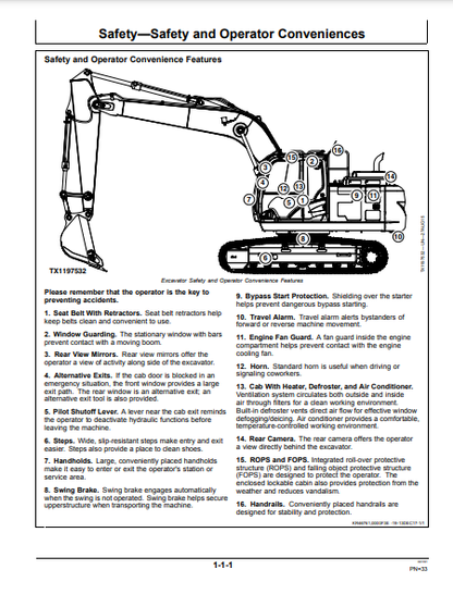 OPERATOR MANUAL - JOHN DEERE 160GLC,180GLC (G SERIES) Construction Excavator OMT364032X19