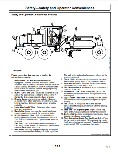 OPERATOR MANUAL - JOHN DEERE 770G,770GP,772G,772GP (G SERIES) Construction Motor Grader OMT251544