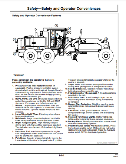 OPERATOR MANUAL - JOHN DEERE 770G,770GP,772G,772GP (G SERIES) Construction Motor Grader OMT251544