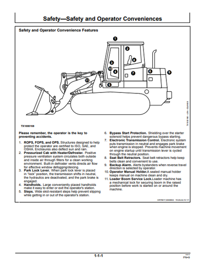 OPERATOR MANUAL - JOHN DEERE 605C (C SERIES)  Construction Crawler Loader OMT217598