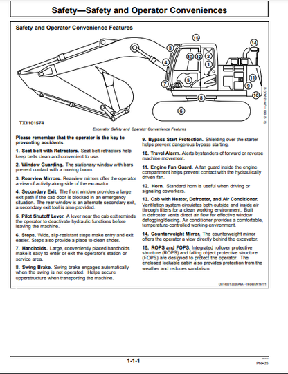 OPERATOR MANUAL - JOHN DEERE 130G CONSTRUCTION EXCAVATOR OMT308597