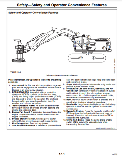 OPERATOR MANUAL - JOHN DEERE 903M,909M,953M,959M FORESTRY TRACKED FELLER BUNCHER OMT335672X19