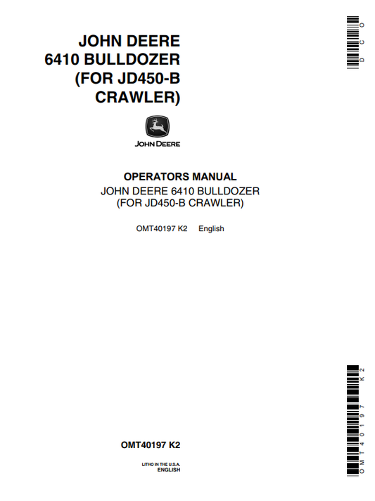 JOHN DEERE 6410 (SERIES) Construction Attachments OPERATOR MANUAL -  OMT40197_