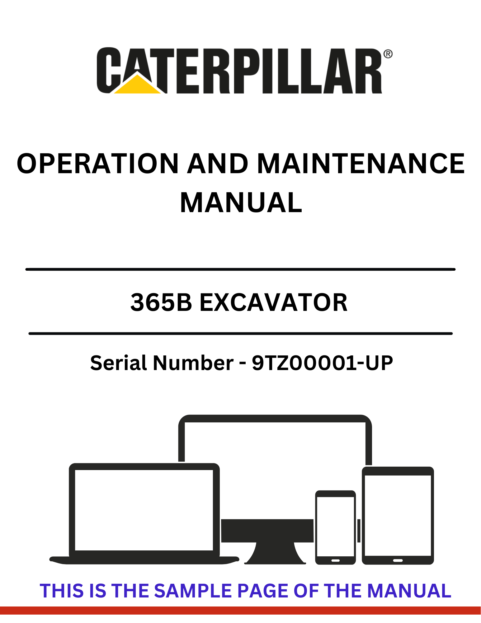 Discover the comprehensive CAT 365B Excavator Operation and Maintenance Manual. Ensure optimal performance and longevity with expert guidance tailored for S/N 9TZ00001-UP.