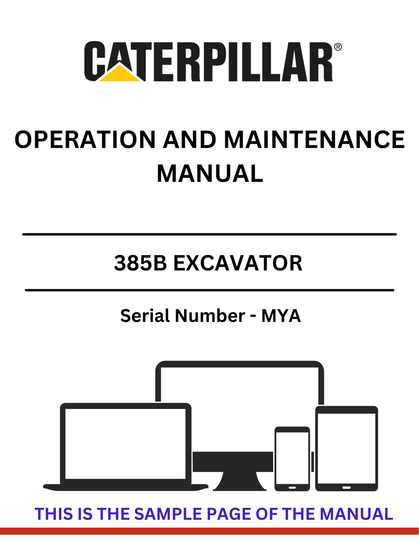 Discover the comprehensive CAT 385B Excavator Operation and Maintenance Manual (S/N - MYA). Ensure optimal performance and longevity of your equipment.