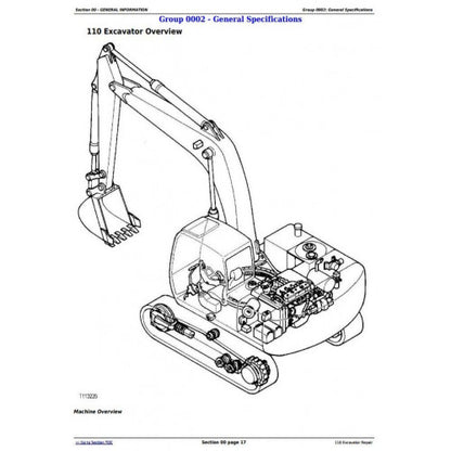 SERVICE REPAIR TECHNICAL MANUAL - JOHN DEERE 110 EXCAVATOR TM1658