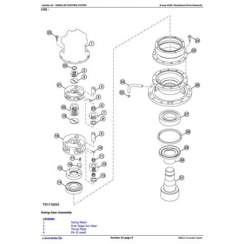 SERVICE REPAIR TECHNICAL MANUAL- JOHN DEERE 180GLC (PIN: 1F9180GX__D020001-) EXCAVATOR TM13195X19