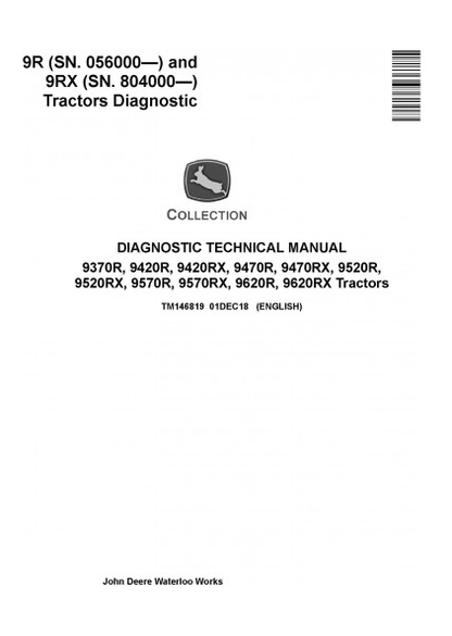 DIAGNOSTIC TECHNICAL MANUAL - JOHN DEERE 9420R TRACTORS TM146819