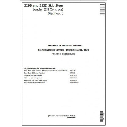 DIAGNOSTIC AND TEST SERVICE MANUAL - JOHN DEERE 329D, 333D SKID STEER LOADER W.EH CONTROLS TM11454