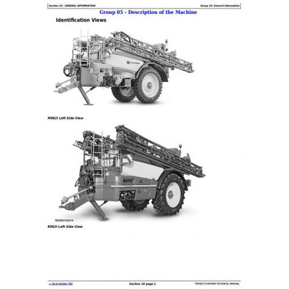 REPAIR MANUAL - JOHN DEERE M944 TRAILED SPRAYERS TM403719