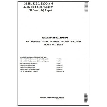 SERVICE REPAIR MANUAL - JOHN DEERE 323D SKID STEER LOADER (EH CONTROLS)TM11407