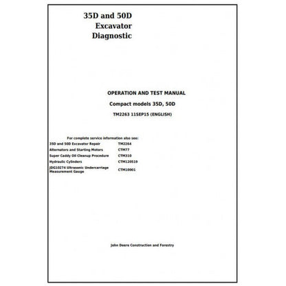 DIAGNOSTIC, OPERATION AND TEST SERVICE MANUAL-JOHN DEERE 35D COMPACT EXCAVATOR TM2263