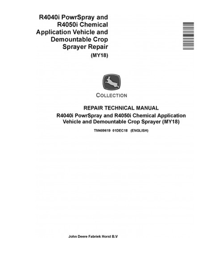 REPAIR TECHNICAL SERVICE MANUAL - JOHN DEERE R4040I, R4050I DEMOUNTABLE CROP SPRAYER (MY18) TM409619