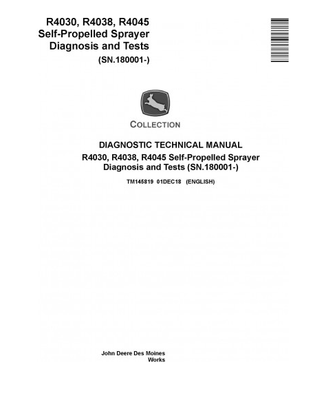 DIAGNOSTIC TECHNICAL MANUAL - JOHN DEERE R4030 SELF-PROPELLED SPRAYER (SN.180001-) TM145819