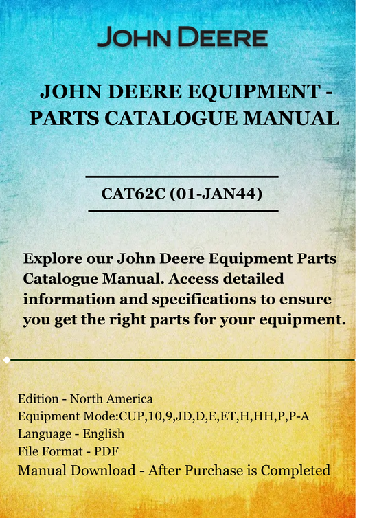 PARTS CATALOG MANUAL - JOHN DEER MANURE SPREADERS AND LOADER, ROUGHAGE AND HAMMER MILLS, CORN SHELLERS, GRAIN ELEVATORTS, HORSE POWERS, WAGON HOIST, SPEED JACKS,TIRE PUMPS CAT62C (01-JAN44)